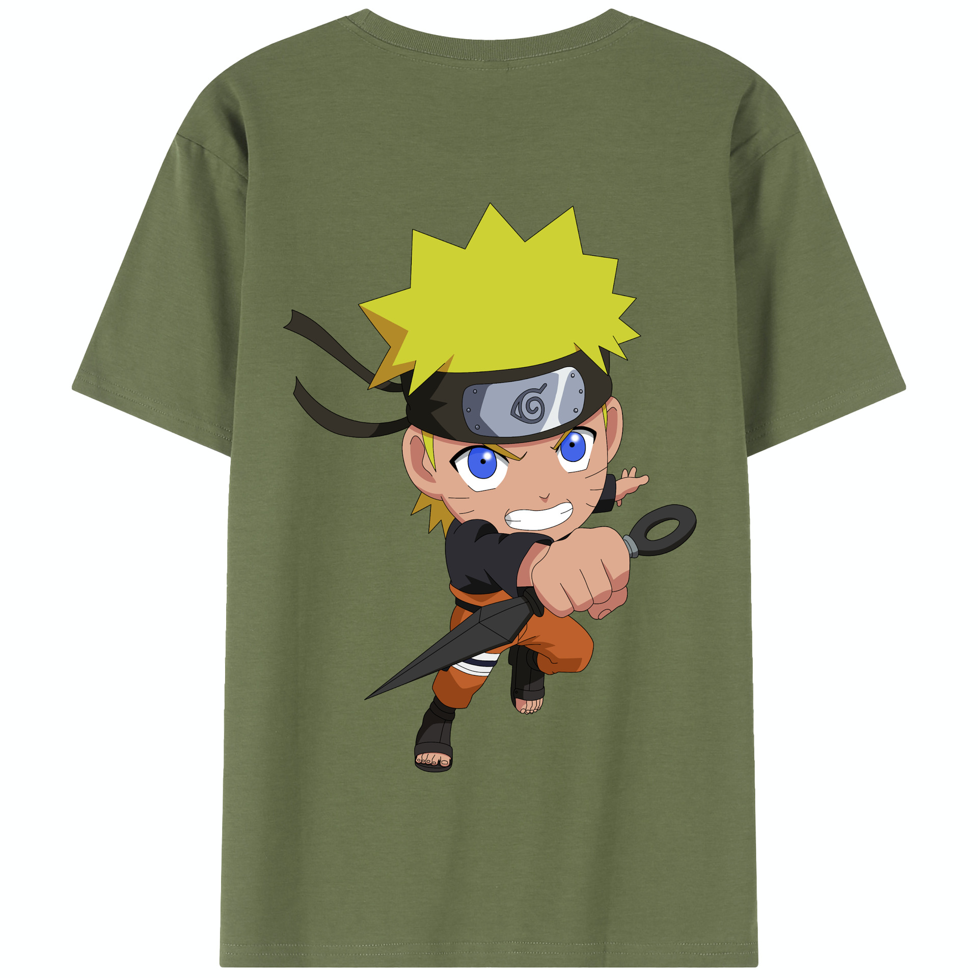 （画像用） NARUTO -ナルト- うずまき ナルト Uzumaki Naruto 綿100％半袖Tシャツ（背面プリント）